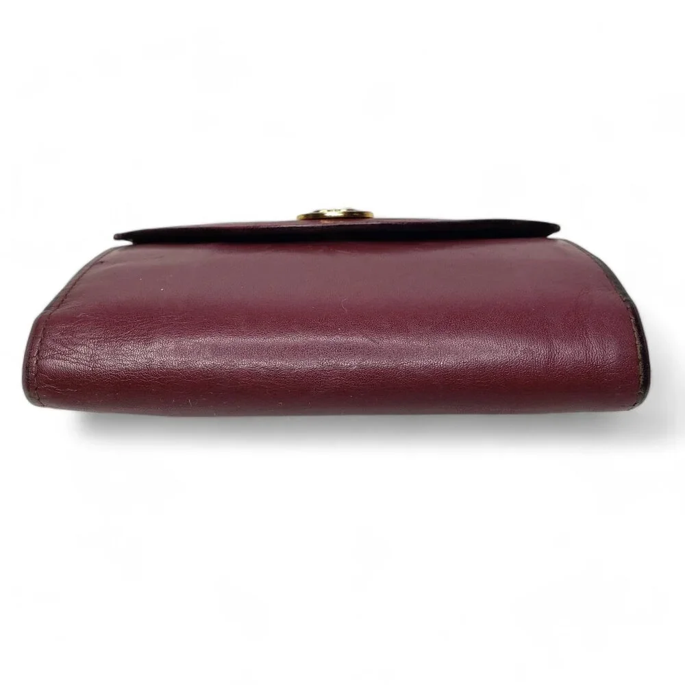 Vintage Bosca Wallet Women’s Burgundy Leather Bi Fold Snap Closure